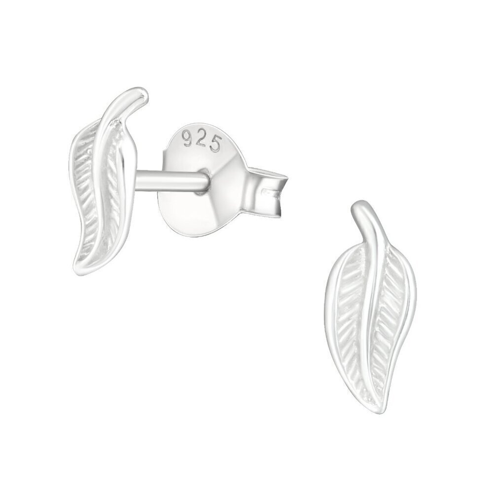 Sterling Silver Dainty Leaf Stud Earrings 7mm